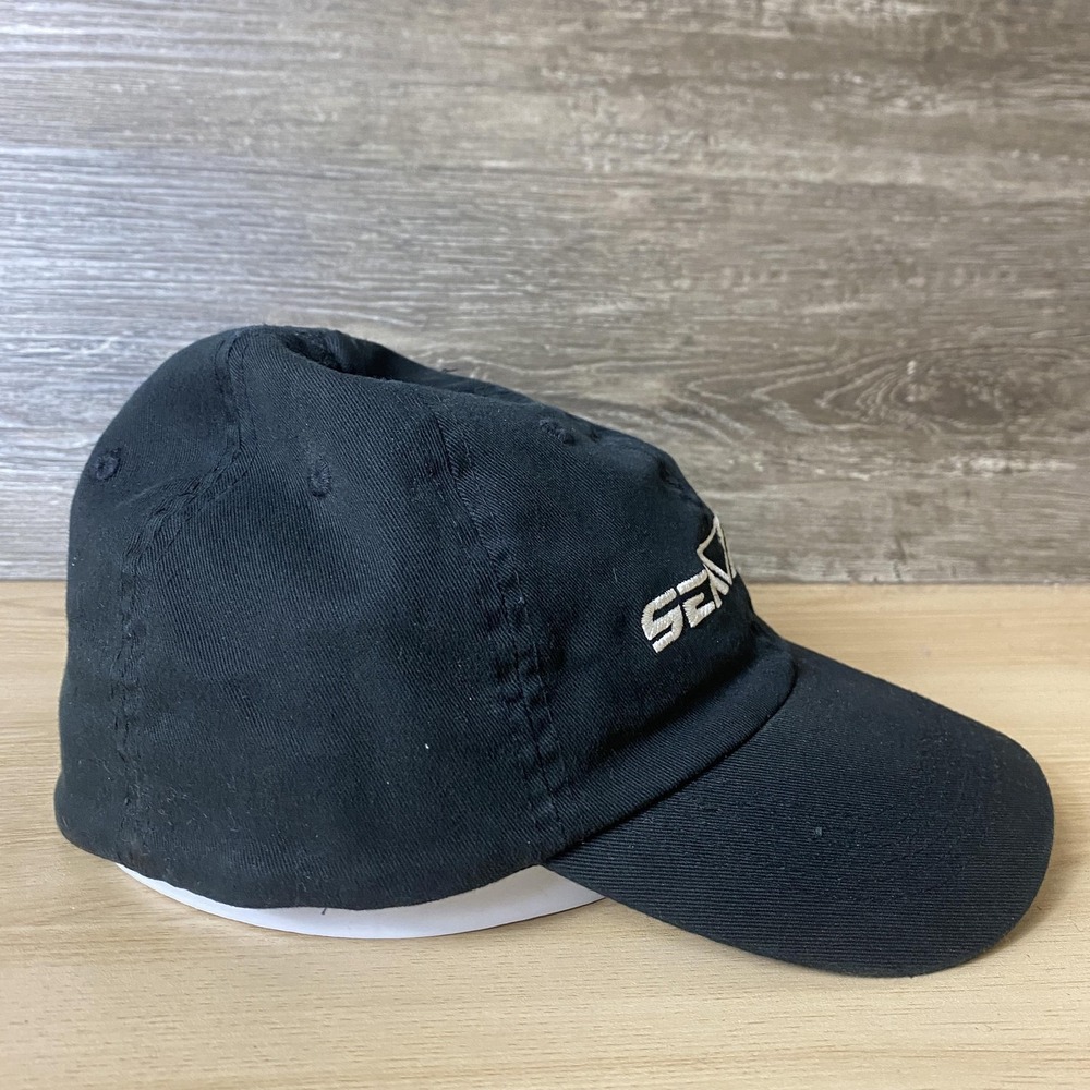 Sea Fox Hat Cap Strap Back Black Embroidered Mens One Size Fishing Boat Logo - Picture 6 of 9